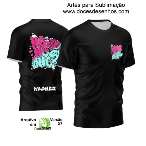 Camisa Escolar Personalizada - Preta - Nono Ano - Tema Cérebro Grafite - 2025