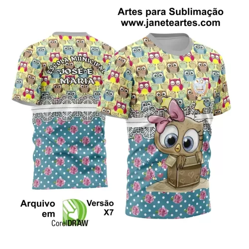 Camisa Professora - Arte Vetor Estampa Template 2024 - 2025 Modelo 28