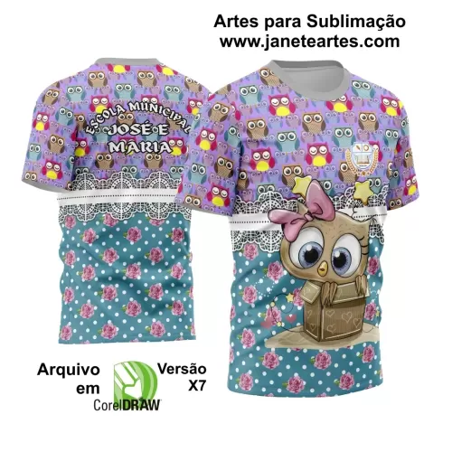 Camisa Professora - Arte Vetor Estampa Template 2024 - 2025 Modelo 28