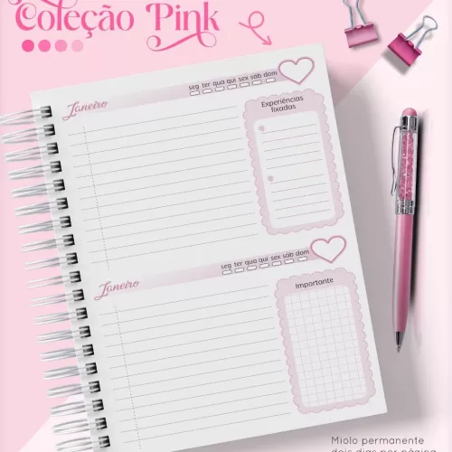 Combo Agendas – Pink 2024 – Lina Criativa