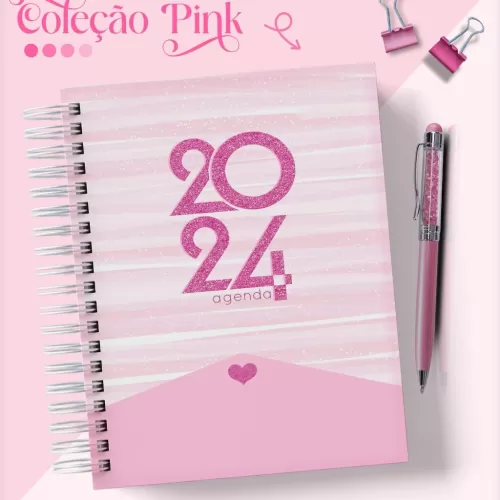 Combo Agendas – Pink 2024 – Lina Criativa