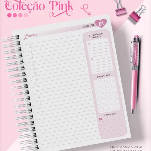 Combo Agendas – Pink 2024 – Lina Criativa