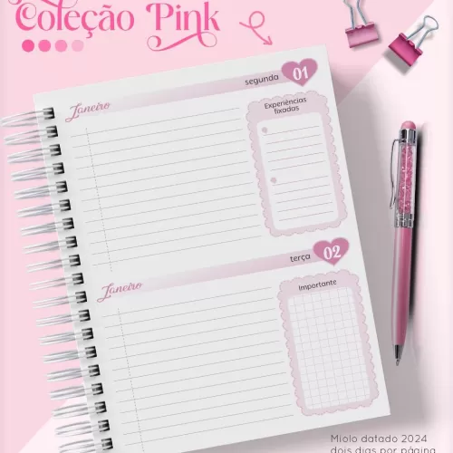 Combo Agendas – Pink 2024 – Lina Criativa