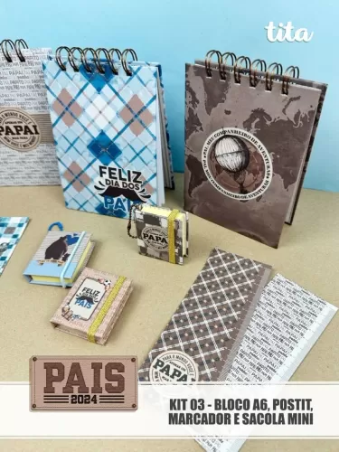 Dia dos Pais 2024 – Kit Digital – Bloco- Postit - Marcador - Sacola - Tita