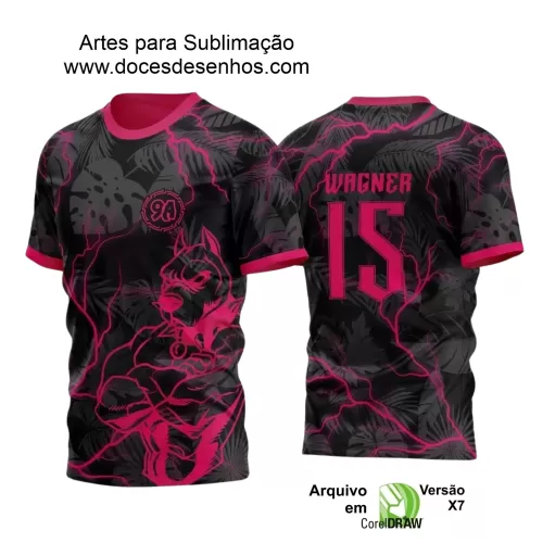 Estampa Camisa Escolar - Pitbull Interclasse 2025 - Cores Preta e Pink