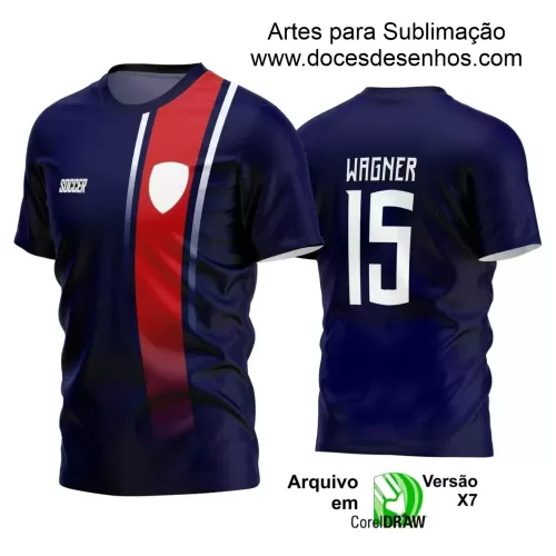 Estampa Camisa Personalizada - Azul e Vermelha - Time Amador - Futebol 2025