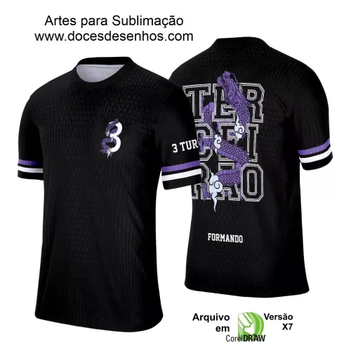 Estampa Camiseta Escolar – Formandos – Concluintes – Terceirão 2025 – Dragão