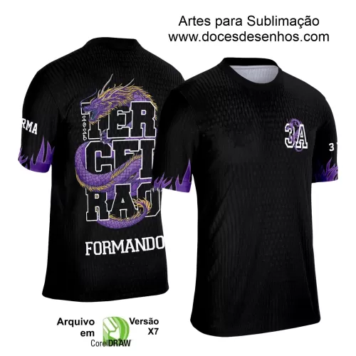 Estampa Camiseta Escolar – Formandos – Concluintes – Terceirão 2025 – Dragão