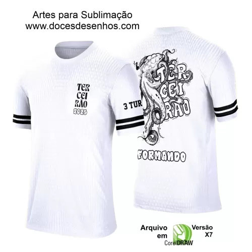 Estampa Camiseta Escolar - Formandos - Concluintes - Terceirão - Polvo - 2025