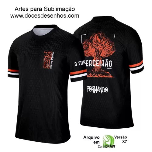 Estampa Camiseta Escolar Preta – Formandos – Concluintes 2025 – Terceirão 2025 - Explosão