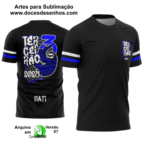 Estampa Para Camiseta Escolar 2025 – Arte Vetor - Uniforme Concluintes 2025 – Terceirão: Estilo Bicho Preguiça