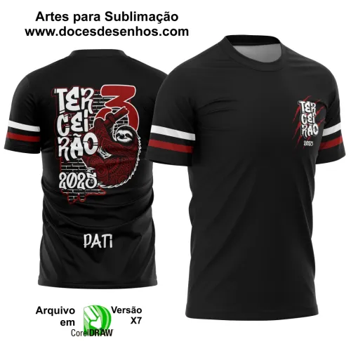 Estampa Para Camiseta Escolar 2025 – Arte Vetor - Uniforme Concluintes 2025 – Terceirão: Estilo Bicho Preguiça