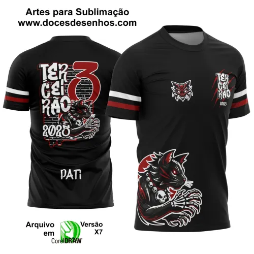 Estampa Para Camiseta Escolar  2025 – Arte Vetor - Uniforme Concluintes 2025 – Terceirão: Estilo Gatinho