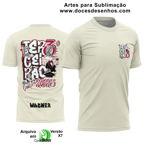 Estampa Para Camiseta Escolar 2025 – Arte Vetor - Uniforme Concluintes 2025 – Terceirão: Estilo Pernalonga