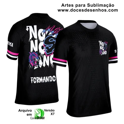 Estampa Para Camiseta Escolar – Arte Vetor - Uniforme Concluintes 2025 – Formandos 9º Ano: Estilo Tigre