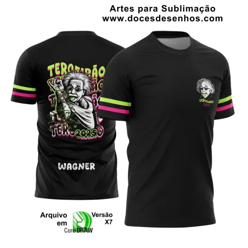 Estampa Para Camiseta Escolar – Arte Vetor - Uniforme Concluintes 2025 – Terceirão: Estilo Albert Einstein