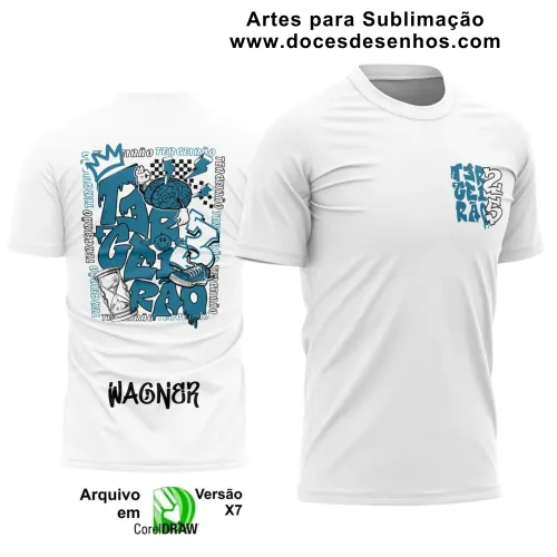 Estampa Para Camiseta Escolar – Arte Vetor - Uniforme Concluintes 2025 – Terceirão: Estilo  Ampulheta