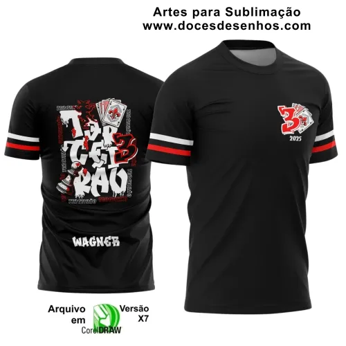 Estampa Para Camiseta Escolar – Arte Vetor - Uniforme Concluintes 2025 – Terceirão: Estilo Cartas e Xadrez

