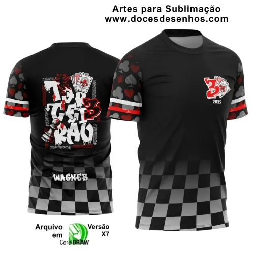 Estampa Para Camiseta Escolar – Arte Vetor - Uniforme Concluintes 2025 – Terceirão: Estilo Cartas e Xadrez

