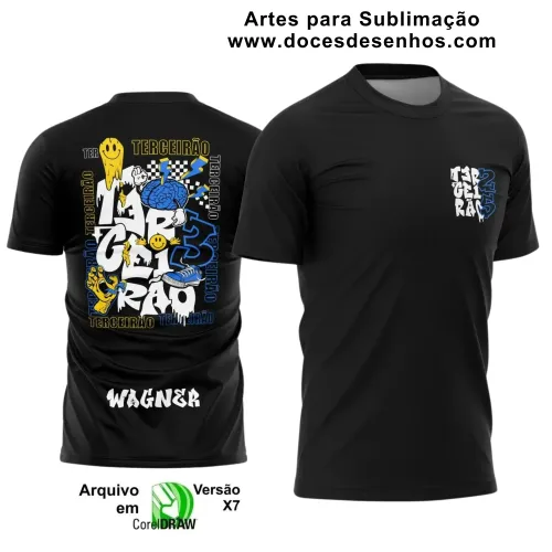 Estampa Para Camiseta Escolar – Arte Vetor - Uniforme Concluintes 2025 – Terceirão: Estilo Cérebro