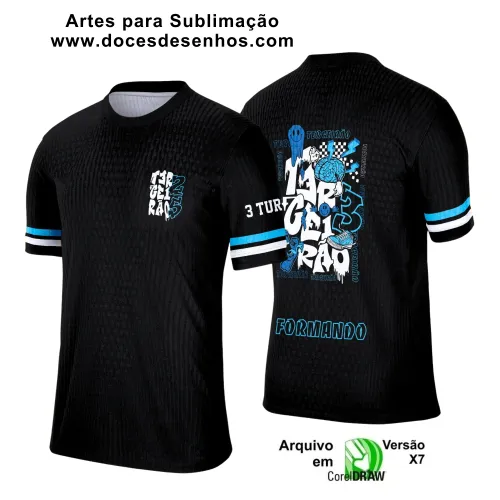 Estampa Para Camiseta Escolar – Arte Vetor - Uniforme Concluintes 2025 – Terceirão: Estilo Cérebro