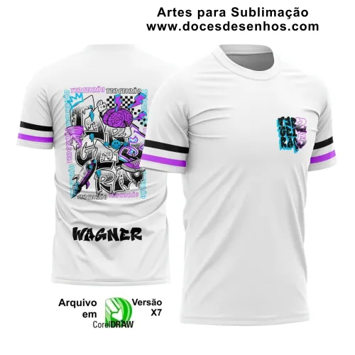 Estampa Para Camiseta Escolar – Arte Vetor - Uniforme Concluintes 2025 – Terceirão: Estilo Cérebro