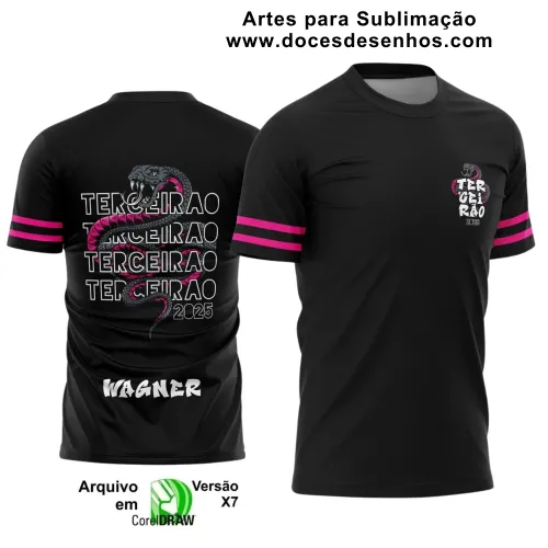 Estampa Para Camiseta Escolar – Arte Vetor - Uniforme Concluintes 2025 – Terceirão: Estilo Cobra