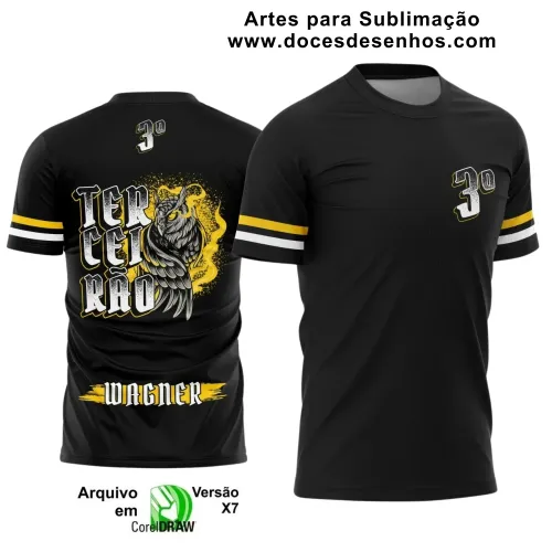 Estampa Para Camiseta Escolar – Arte Vetor - Uniforme Concluintes 2025 – Terceirão: Estilo Coruja