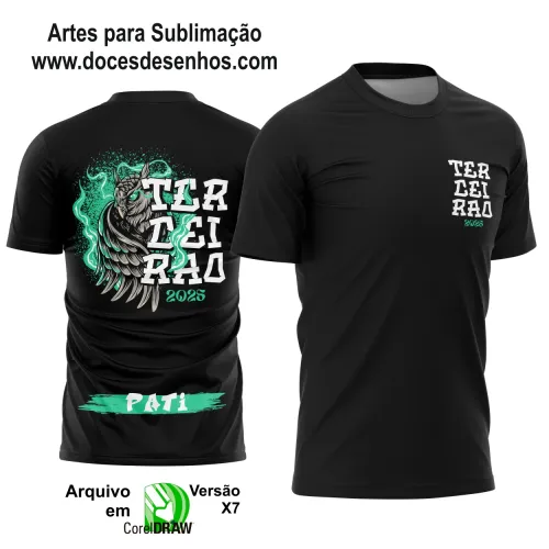 Estampa Para Camiseta Escolar – Arte Vetor - Uniforme Concluintes 2025 – Terceirão: Estilo Coruja Terceirão 2025