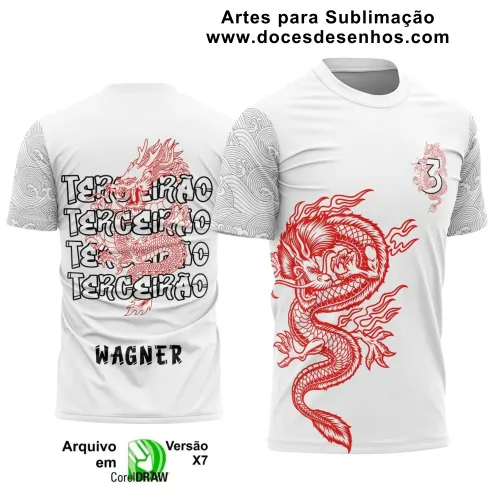 Estampa Para Camiseta Escolar – Arte Vetor - Uniforme Concluintes 2025 – Terceirão: Estilo Dragão