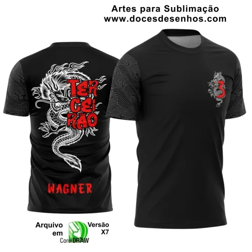 Estampa Para Camiseta Escolar – Arte Vetor - Uniforme Concluintes 2025 – Terceirão: Estilo Dragão