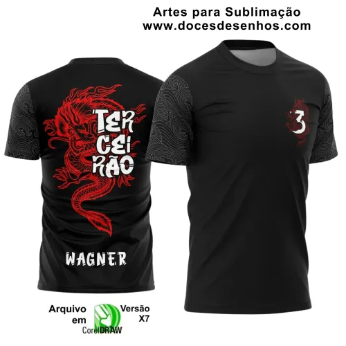 Estampa Para Camiseta Escolar – Arte Vetor - Uniforme Concluintes 2025 – Terceirão: Estilo Dragão