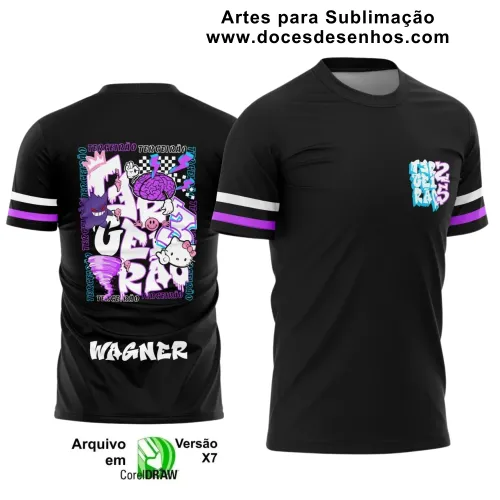 Estampa Para Camiseta Escolar – Arte Vetor - Uniforme Concluintes 2025 – Terceirão: Estilo Gengar e Hello Kitty Terceirão Ano 2025