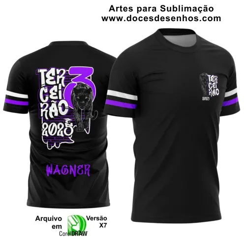 Estampa Para Camiseta Escolar – Arte Vetor - Uniforme Concluintes 2025 – Terceirão: Estilo Pantera