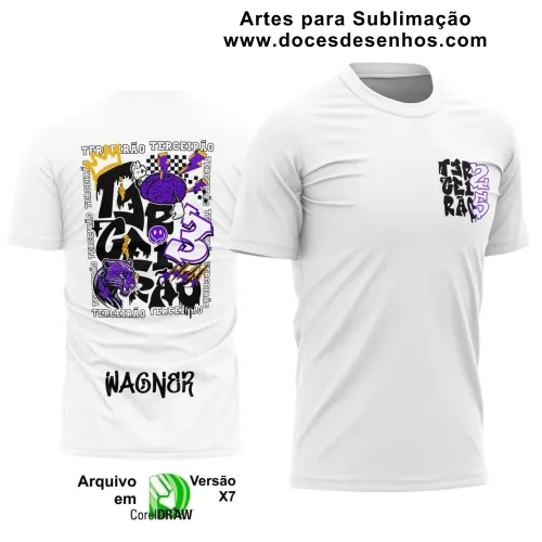 Estampa Para Camiseta Escolar – Arte Vetor - Uniforme Concluintes 2025 – Terceirão: Estilo Pantera