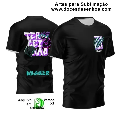 Estampa Para Camiseta Escolar – Arte Vetor - Uniforme Concluintes 2025 – Terceirão: Estilo Pantera