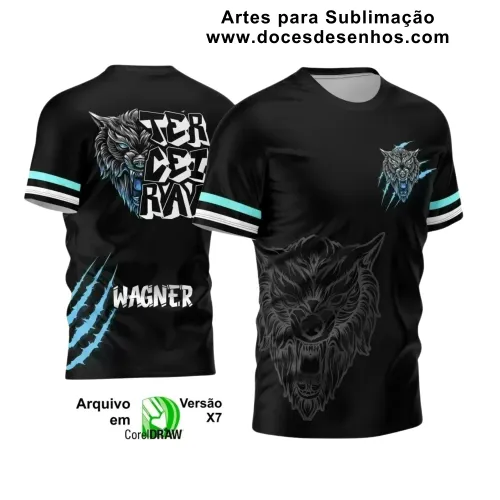 Estampa Para Camiseta Escolar – Arte Vetor - Uniforme Concluintes – Terceirão: Estilo Lobo