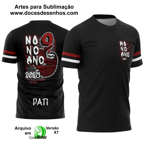 Estampa Para Camiseta Escolar Nono Ano – Arte Vetor - Uniforme Concluintes 2025 – 9º Ano 2025: Estilo Bicho Preguiça