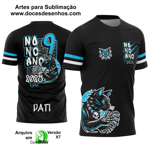 Estampa Para Camiseta Escolar Nono Ano – Arte Vetor - Uniforme Concluintes 2025 – 9º Ano 2025: Estilo Gatinho