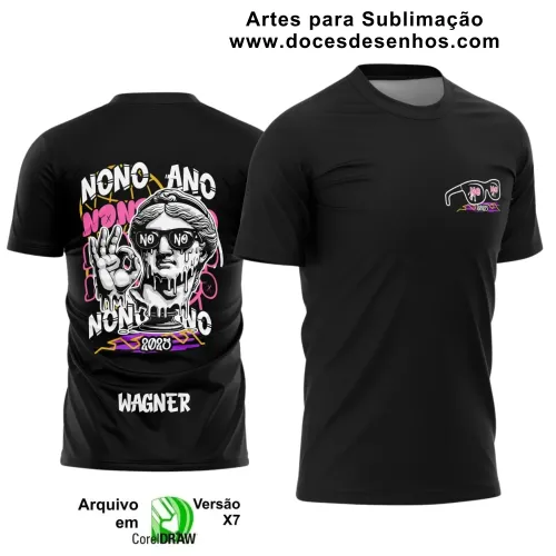 Estampa para Camiseta Escolar – Arte Vetor - Uniforme Concluintes 2025 – Formandos 9º Ano  2025 – Estátua