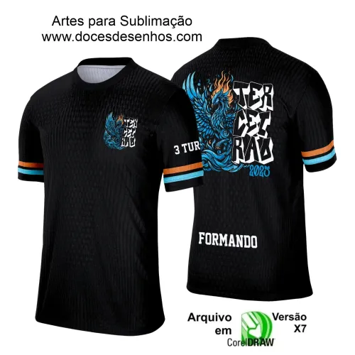 Estampa para Camiseta Escolar – Arte Vetor - Uniforme Concluintes 2025 – Terceirão 2025 – Fênix