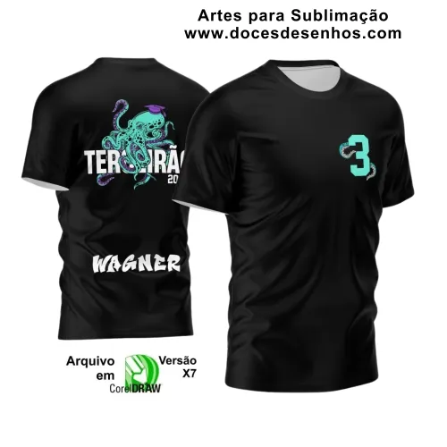 Estampa para Camiseta Escolar – Arte Vetor - Uniforme Concluintes 2025 – Terceirão: Estilo Polvo