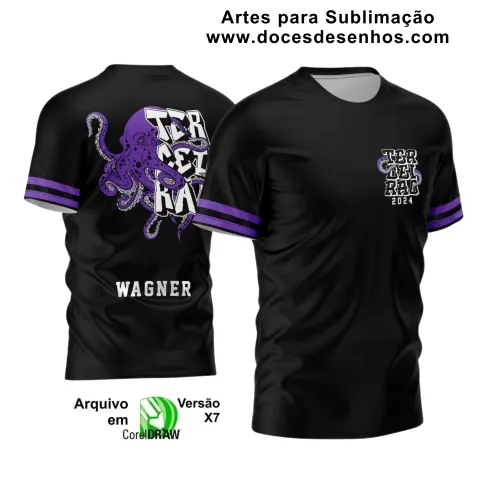 Estampa para Camiseta Escolar – Arte Vetor - Uniforme Concluintes 2025 – Terceirão: Estilo Polvo