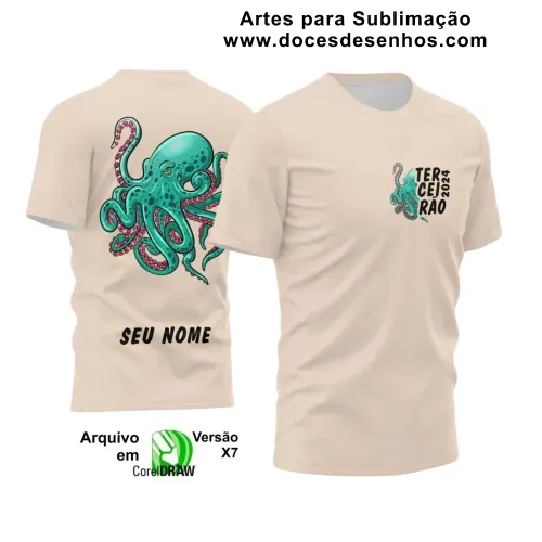 Estampa para Camiseta Escolar – Arte Vetor - Uniforme Concluintes 2025 – Terceirão: Estilo Polvo