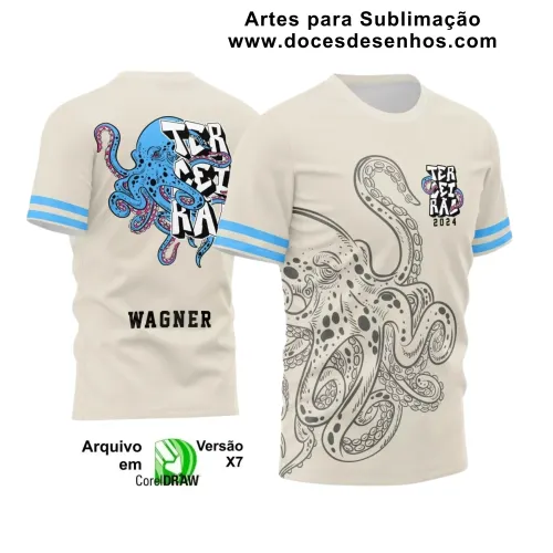 Estampa para Camiseta Escolar – Arte Vetor - Uniforme Concluintes 2025 – Terceirão: Estilo Polvo