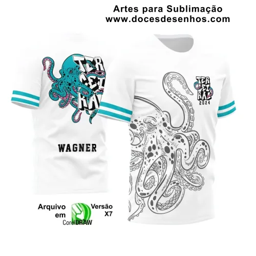 Estampa para Camiseta Escolar – Arte Vetor - Uniforme Concluintes 2025 – Terceirão: Estilo Polvo