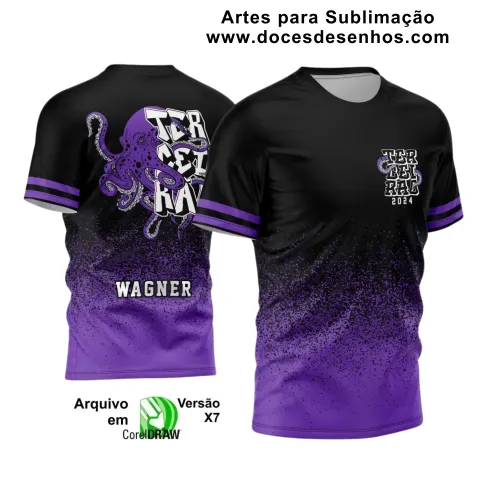 Estampa para Camiseta Escolar – Arte Vetor - Uniforme Concluintes 2025 – Terceirão: Estilo Polvo