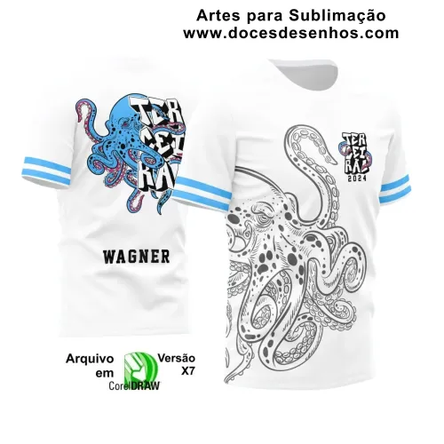 Estampa para Camiseta Escolar – Arte Vetor - Uniforme Concluintes 2025 – Terceirão: Estilo Polvo