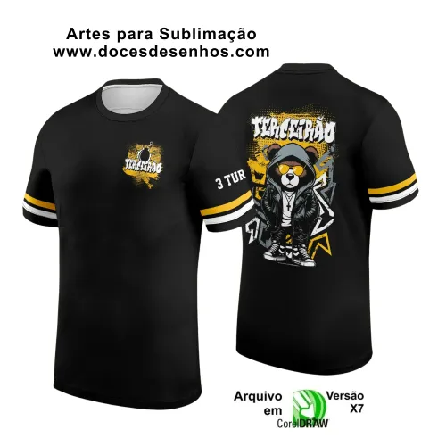 Estampa para Camiseta Escolar – Arte Vetor - Uniforme Concluintes  2025 – Terceirão : Estilo Urso