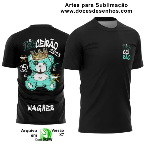 Estampa para Camiseta Escolar – Arte Vetor - Uniforme Concluintes  2025 – Terceirão : Estilo Urso